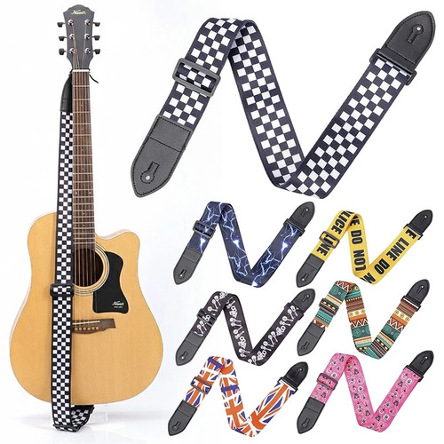 Soft leather guitar strap - soft,