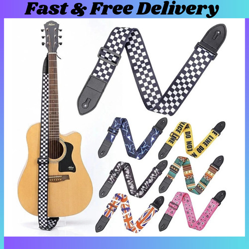 Soft leather guitar strap - leather,