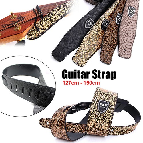 Adjustable wide leather guitar - adjustable,