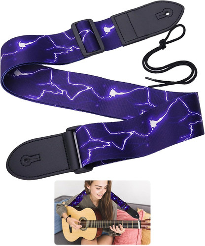 Guitar strap blue lightning - guitar,