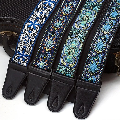 Embroidered print guitar - embroidered, strap