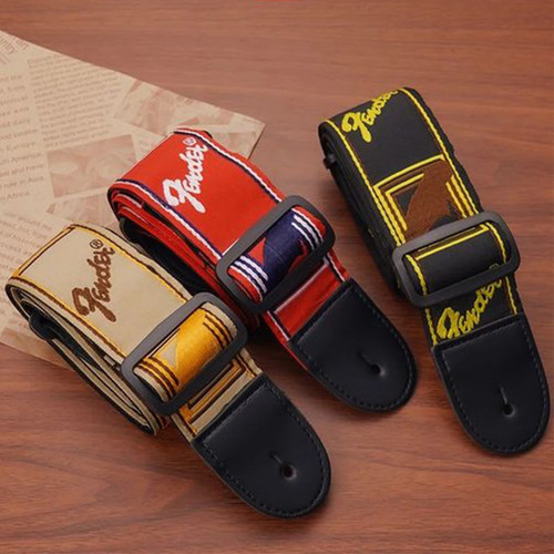 Fender style guitar - guitar, strap