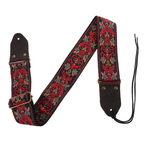 Embroidered guitar strap - embroidered,